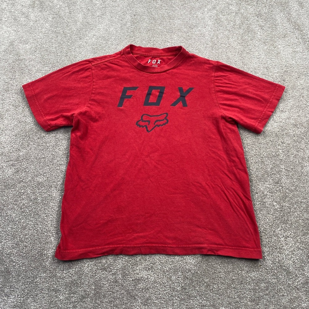 FOX Racing Youth Large‎ Red T Shirt Motocross Graphic Tee Short Sleeve Kids